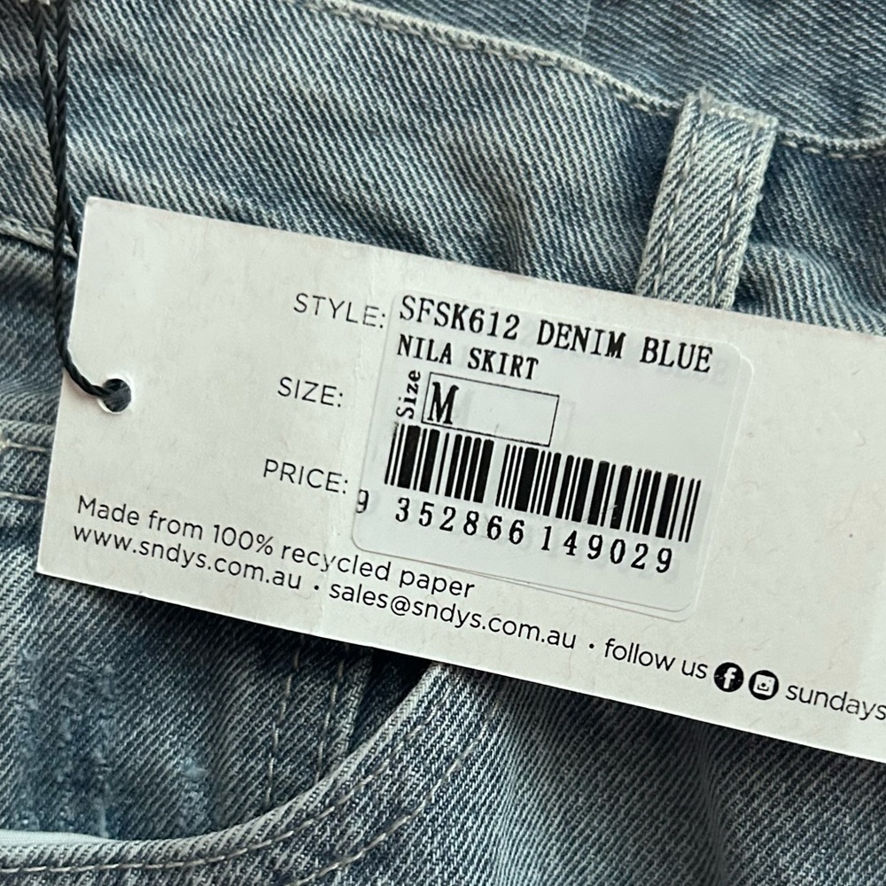 Nwt Sndys Nila Denim Maxi Skirt Light Wash Sz M — image 7 of 7